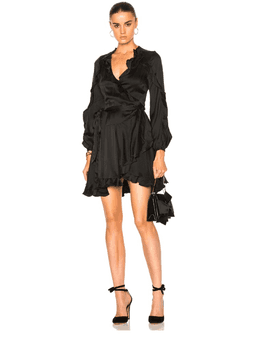Zimmerman Winsome Flutter Robe Dress Black Size 0 / AU 8 for rent on The Volte - image 1