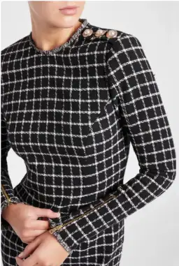 Rebecca Vallance Cory Mini Dress in Black Check Size AU 14 for rent on The Volte - image 2