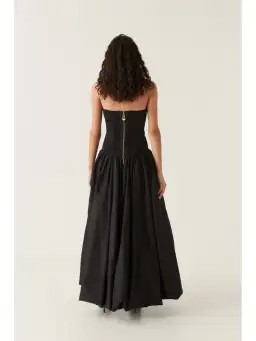 Aje Violette Bubble Hem Maxi Dress Black Size AU 8 for rent on The Volte - image 4