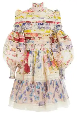 Zimmermann The Wonderland Smocked Mini Dress in Spliced Multi Floral Size 2 / AU 12 for rent on The Volte - image 3