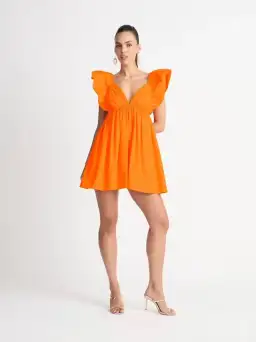 Sheike Bermuda Mini Dress in Orange Size 16