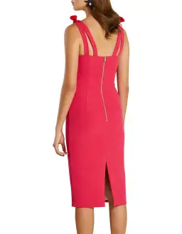 By Johnny V Neck Bow Shoulder Dress Pink Size AU 14 for rent on The Volte - image 2