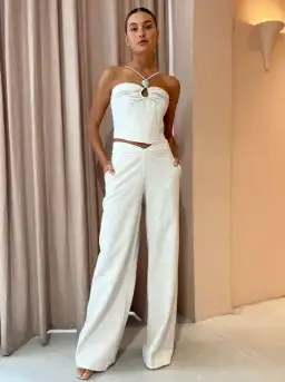Viktoria and Woods Delta Bustier and Parsons Trouser Set Natural Size 00/0 (AU 4-6) for rent on The Volte - image 4