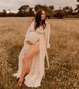 We Are Reclamation Much Love Gown Cream One Size for rent on The Volte - image 10