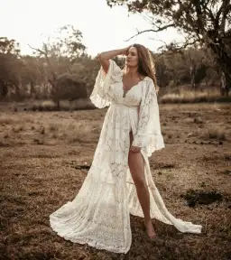 We Are Reclamation Much Love Gown Cream One Size for rent on The Volte - image 1