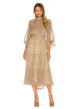 Shona Joy Ambar Backless Tiered Midi Dress Floral Size 6 for rent on The Volte - image 1