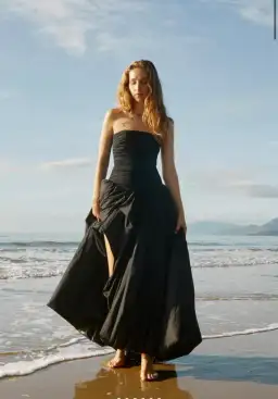 Aje Violette Bubble Hem Maxi Dress Black Size 10  for rent on The Volte - image 1