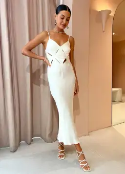 Shona Joy Milo Cut Out Split Midi Dress Coconut Size 6 for rent on The Volte - image 2