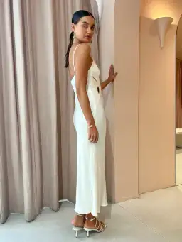 Shona Joy Milo Cut Out Split Midi Dress Coconut Size 6 for rent on The Volte - image 3