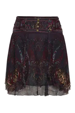 Camilla Layered Shaped Yoke Mini Skirt Print Size S/AU 8  for rent on The Volte - image 3