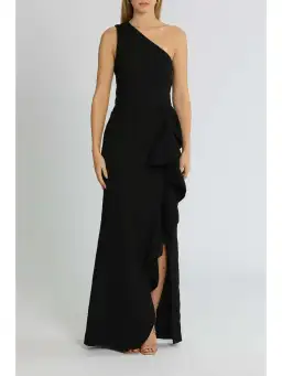 Rebecca Vallance Greta Tier Gown in Black Size AU 10