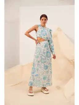 Kate Ford Nemea Opened Gown Floral Print Size AU 4