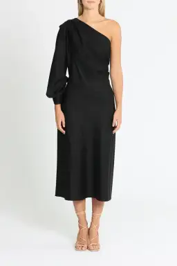 Arnsdorf Wendy Midi Dress in Black Size 8 for rent on The Volte - image 1