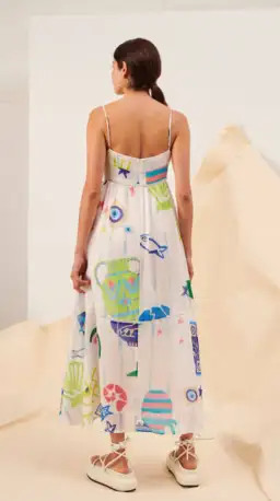 Kate Ford Pella Ladder Bustier Midi Dress in Pallas Size 3 / L / AU 12  for rent on The Volte - image 2