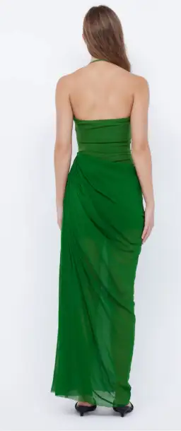 Bec & Bridge Aida Draped Maxi Dress Pine Green Size 8 for rent on The Volte - image 3