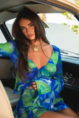 Isabelle Quinn Myla Ruffle Blouse Size 12 & Ruffle Mini Skirt Size 12 Set  for rent on The Volte - image 2