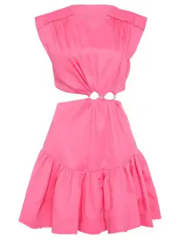 Aje Solstice Cut Out Ring Flip Mini Dress Hot Pink Size 8 for rent on The Volte - image 5