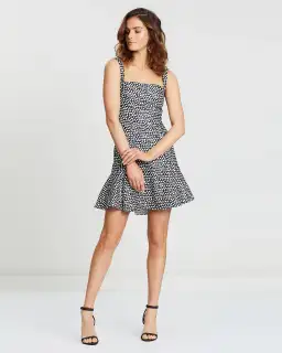 By Johnny Spotty Dotty Hem Mini Dress Print Size 10 for rent on The Volte - image 1