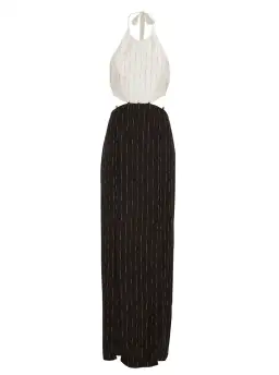 Dion Lee Pinstripe Tie Gown Black/Ivory Size 8 for rent on The Volte - image 4