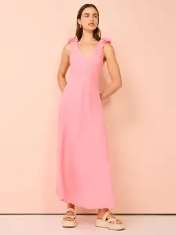 Kinney Paloma Dress In Coral Size L/Au 12 