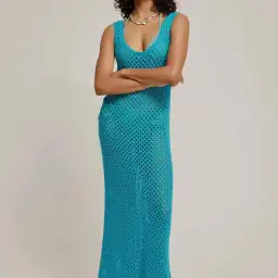 Venroy Blue Crochet Tank Dress Blue Size XS / AU 8  for rent on The Volte - image 2