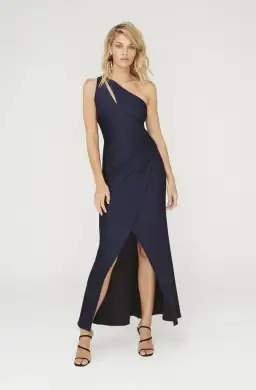 Sheike Matrix Maxi Gown Navy Size 14