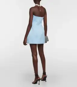 Magda Butrym Appliqué Cutout Wool Minidress Blue Size 8  for rent on The Volte - image 2