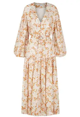 Shona Joy Flor Balloon Sleeve Drawstring Midi Dress Floral Size 12 for rent on The Volte - image 7