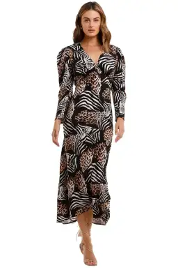 Rixo London Animal Kingdom Midi Dress Print Size 8 for rent on The Volte - image 4