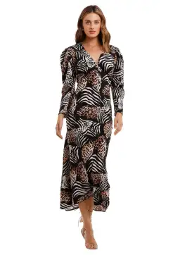 Rixo London Animal Kingdom Midi Dress Print Size 8 for rent on The Volte - image 1
