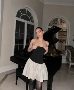 Arcina Ori Celine Mini Dress Black/Cream Size AU 8 for rent on The Volte - image 9