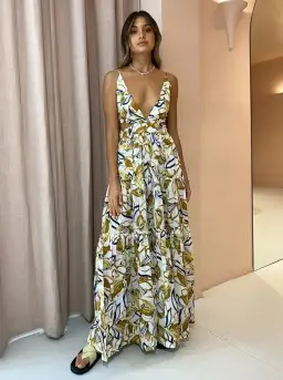 Bec & Bridge Eugenie Maxi Dress in Print Size AU 14