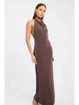Kookai Erica Halter Maxi Dress Brownie Size 34 / AU 6 for rent on The Volte - image 2