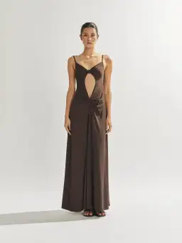 One Mile Sammy Maxi Dress in Brown Size AU 8 for rent on The Volte - image 1