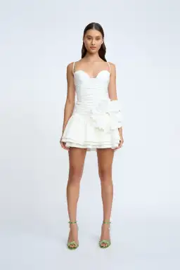 By Johnny Samantha Ruffle Mini Dress Ivory Size 8