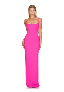 Love Nookie Bailey Maxi Dress Neon Pink Size 6
