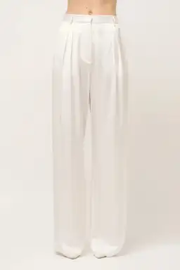 Michael Lo Sordo Relaxed Silk Boy Pant White Size AU 8 for rent on The Volte - image 3