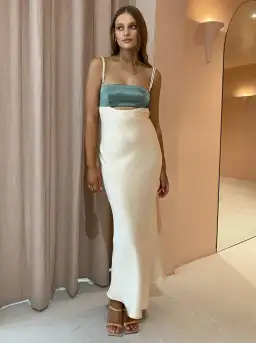 Bec and Bridge Carrie Dress Maxi Dress Green and White Size 10