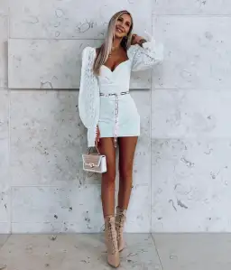 House of CB Marquis Mini Dress White Size 14 for rent on The Volte - image 1