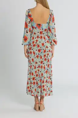 Rixo London Gio Neckline Midi Dress Floral Size 12 for rent on The Volte - image 3