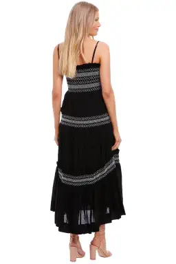 Shona Joy Leda Shirred Tiered Midi Dress Black Size 8 for rent on The Volte - image 3