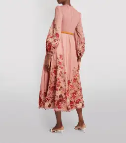 Zimmermann Cassia Shirred Midi Dress Musk Floral Size 3 / AU 14 for rent on The Volte - image 2