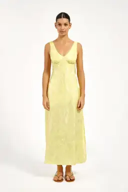 Roame Eiden Midi Dress in Limonchello Marma Size 3 / AU 12