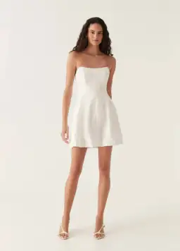 Aje Vibration Jacquard Mini Dress White Size AU 8  for rent on The Volte - image 1
