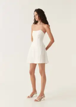 Aje Vibration Jacquard Mini Dress White Size AU 8  for rent on The Volte - image 2