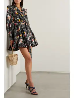 Zimmermann Mini Wrap Dress Elka Vine Black Print Size 1 / AU 10