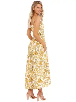 Shona Joy Tiered Midi Dress in Curry Size AU 8 for rent on The Volte - image 5