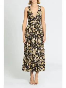Shona Joy Palermo Plunged Low Back Midi Dress in Multi Size AU 8 for rent on The Volte - image 1