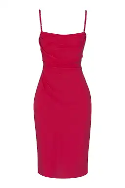 House of CB Jamille  Draped Corset Midi Dress Berry Size S/Au 8  for rent on The Volte - image 6