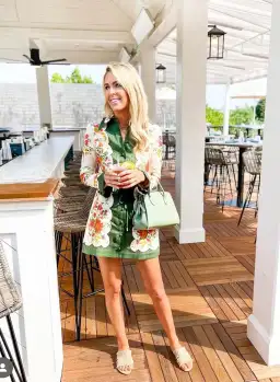 Alemais Elisabetta Mini Dress Green Print Size 12